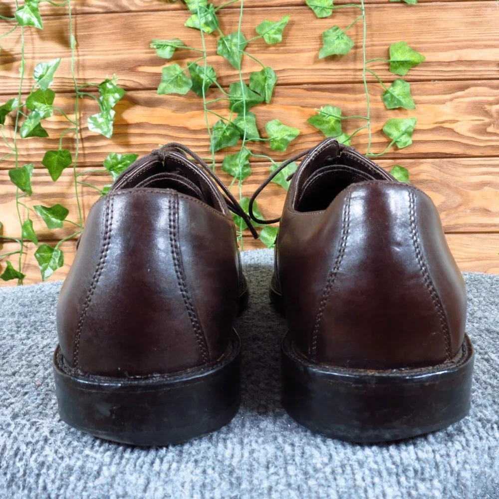 Johnston & Murphy 15-2232 Mens Oxford Size 10 Dress Brown Leather Split Toe